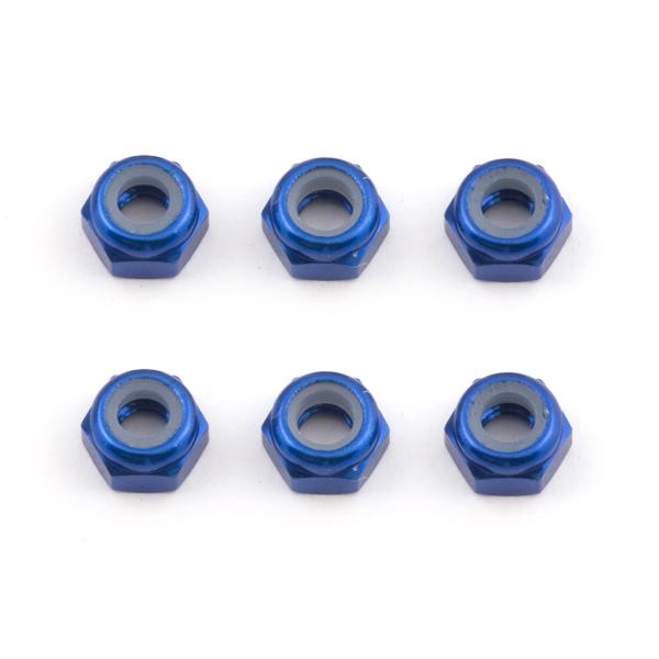 Team Associated FT M3 Locknut, blue aluminum